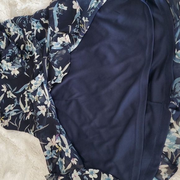 Lulus Belong to You Navy Blue Floral Print Sleeveless Summer Mini Dress M - Picture 7 of 9